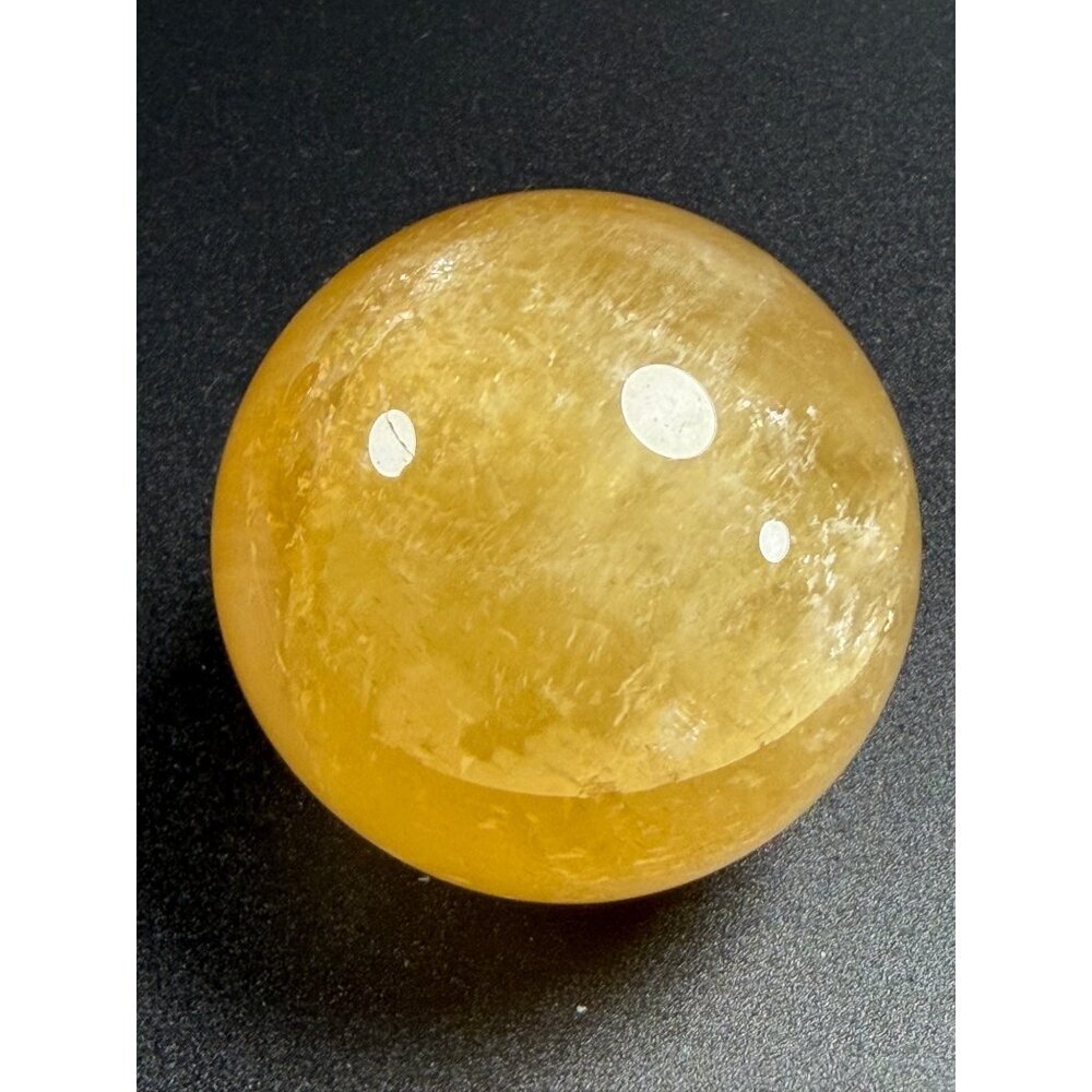 Natural Honey Calcite Sphere Stone Healing Crystal Polished 44.6mm 128g - Picture 4 of 8